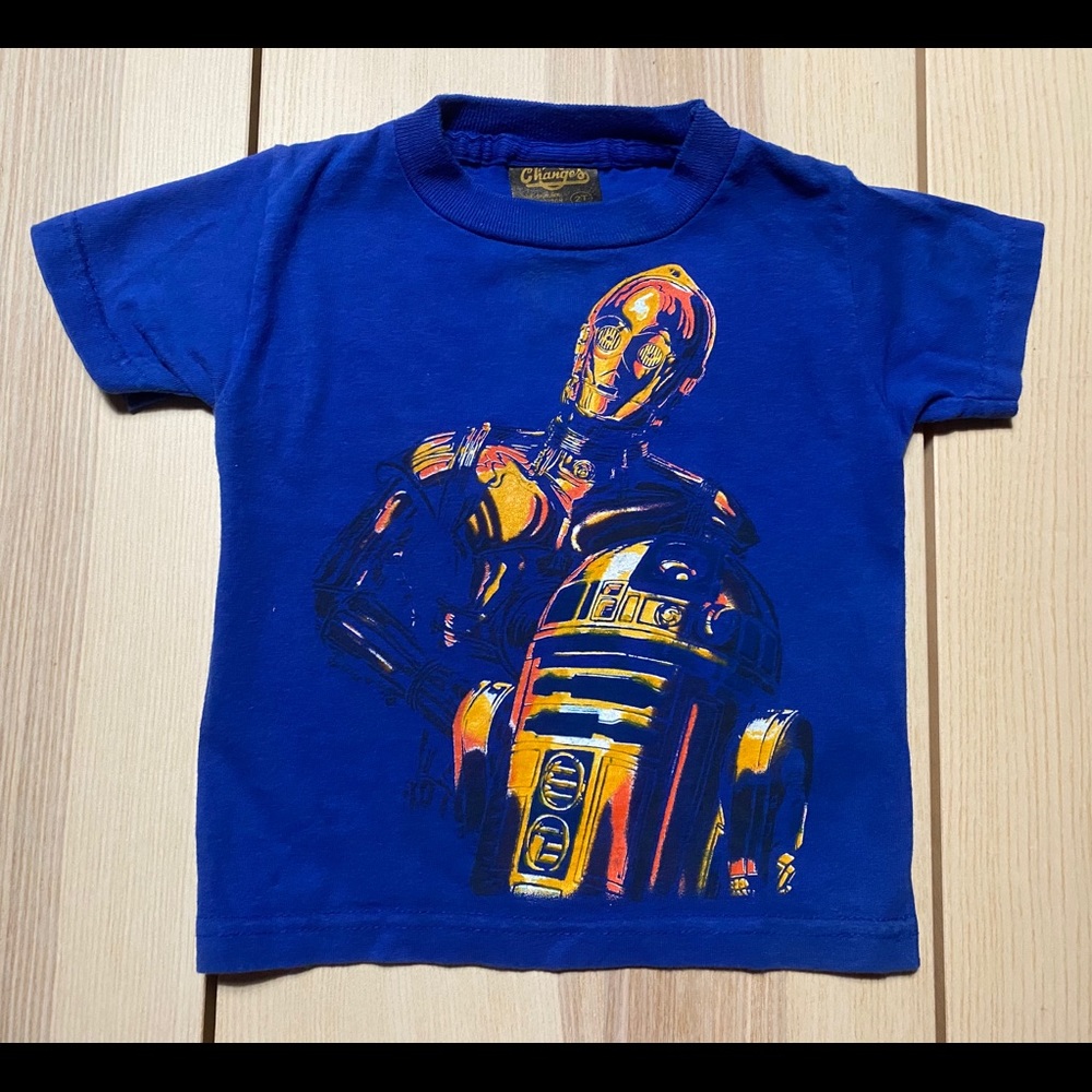 Vtg 90s Changes C-3PO & R2-D2 All Over Print 2T